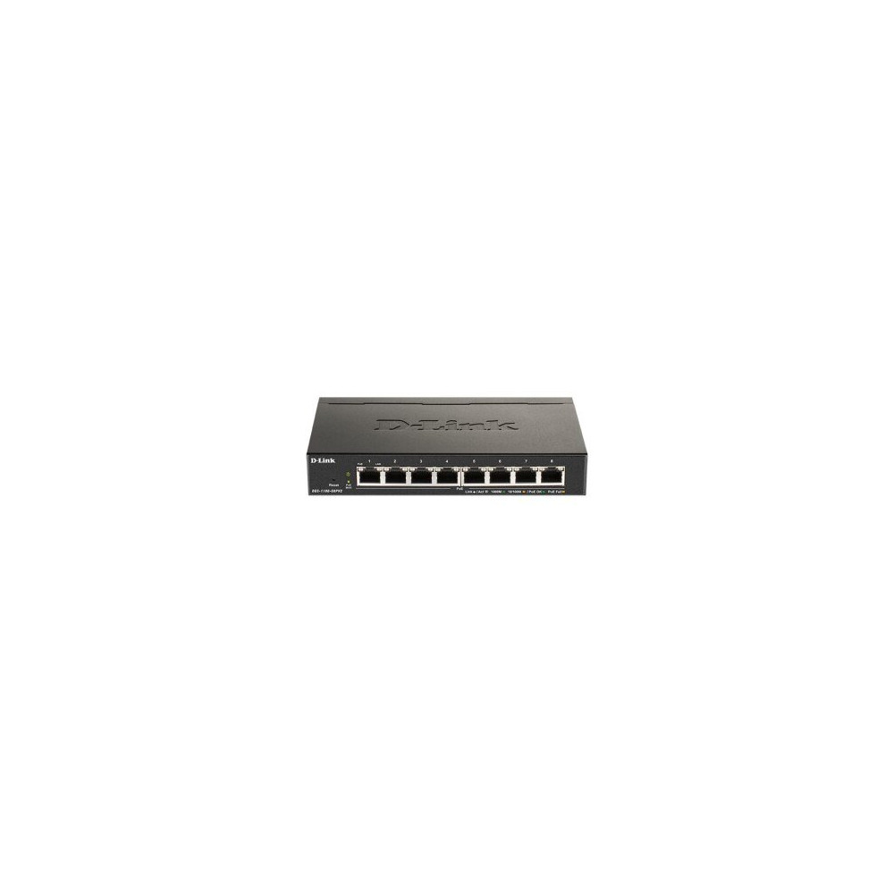 D-Link DGS-1100-08PV2 Gestito L2/L3 Gigabit Ethernet (10/100/1000) Supporto Power over Ethernet (PoE) Nero