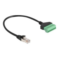 Delock RJ45 Kabel Cat.6 Stecker zu Terminalblock Adapter 30 cm 2-teilig - Adattatore - Rete