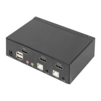 DIGITUS Switch KVM, 2 porte, display singolo, 4K, HDMI®