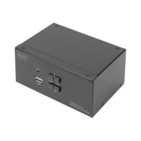 DIGITUS KVM-Switch, 2 porte, doppio display, 4K, DisplayPort®