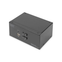 DIGITUS KVM-Switch, 2 porte, doppio display, 4K, DisplayPort®
