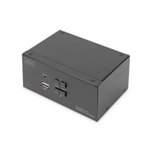 DIGITUS KVM-Switch, 2 porte, doppio display, 4K, DisplayPort®