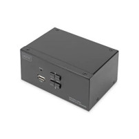 DIGITUS KVM-Switch, 2 porte, doppio display, 4K, DisplayPort®