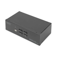 DIGITUS KVM Switch, 4 porte, doppio display, 4K, DisplayPort®