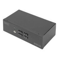 DIGITUS Switch KVM, 4 porte, doppio display, 4K, HDMI®