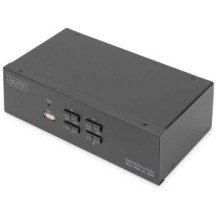 DIGITUS Switch KVM, 4 porte, doppio display, 4K, HDMI®