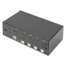 DIGITUS Switch KVM, 4 porte, doppio display, 4K, HDMI®
