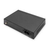 DIGITUS Switch di rete PoE Gigabit a 4+1 porte, desktop, non gestito, 1 porta uplink RJ45, 60 W, af/at