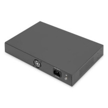 DIGITUS Switch di rete Fast Ethernet PoE a 16 porte, 19 pollici, non gestito, 2+1 porte uplink, RJ45 + SFP, 185 W, af/at