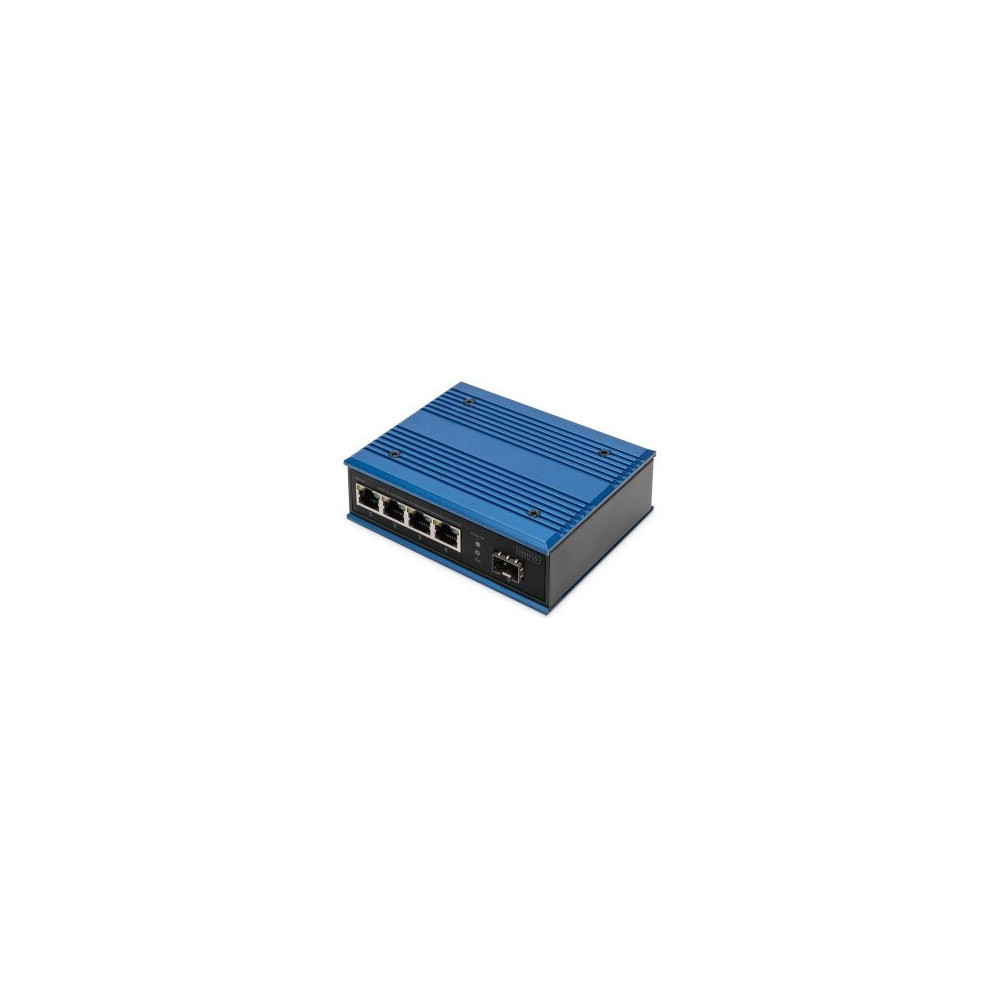 DIGITUS Switch PoE di rete Gigabit Ethernet a 4 porte, industriale, non gestito, 1 uplink SFP