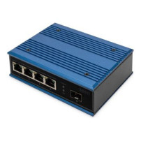 DIGITUS Switch di rete Fast Ethernet a 4 porte, industriale, non gestito, 1 uplink SFP FE