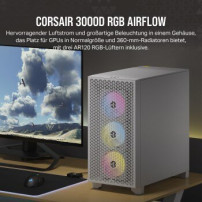 Corsair 3000D RGB AIRFLOW - Mid tower - E-ATX - Seitenteil mit Fenster (gehärtetes Glas)