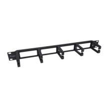 Pannello di gestione cavi per montaggio su rack da 19″ Equip - Nero - Pannello di gestione cavi - Nero - Plastica - Acciaio - 1U