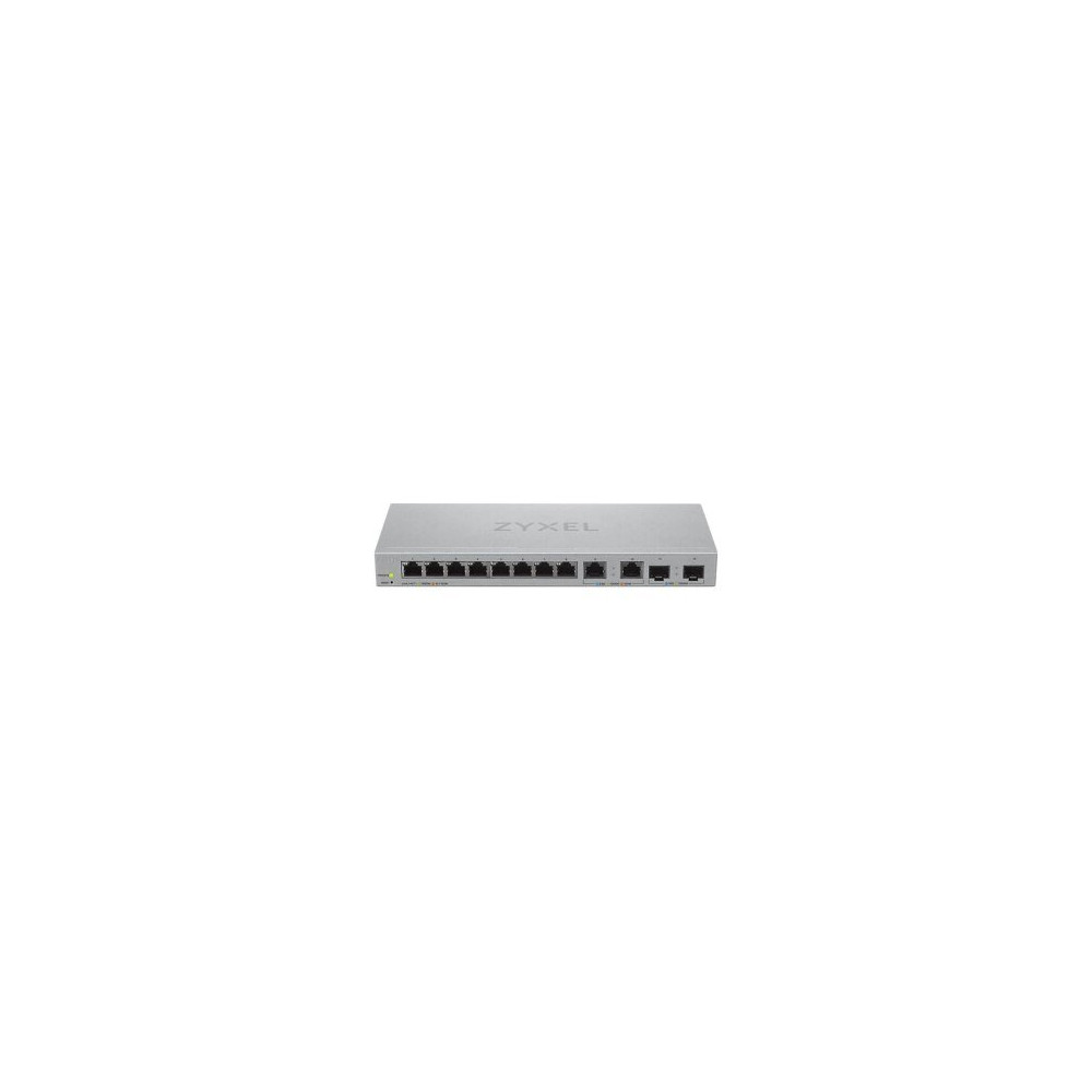 ZyXEL XGS1210-12 - V2 - Switch - managed - 8 x 10/100/1000 + 2 x 100/1000/2.5G + 2 x 1 Gigabit/10 Gigabit SFP+ (Uplink)