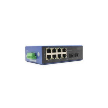 DIGITUS Switch PoE Gigabit Ethernet industriale a 8 + 2 porte
