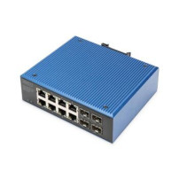 DIGITUS Switch PoE Gigabit Ethernet industriale a 8+4 porte