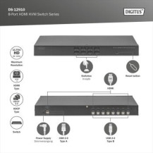 DIGITUS Desktop 8 porte HDMI KVM Switch Single View