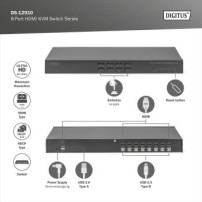 DIGITUS Desktop 8 porte HDMI KVM Switch Single View
