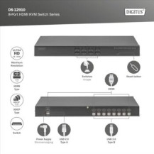 DIGITUS Desktop 8 porte HDMI KVM Switch Single View