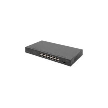 DIGITUS Switch di rete Gigabit a 24 porte, 19 pollici, non gestito, 2 porte uplink, SFP