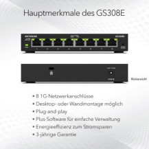 Netgear 300 Series SOHO Plus GS308E - Switch