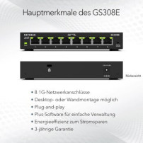Netgear 300 Series SOHO Plus GS308E - Switch