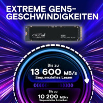 Crucial T705 - SSD - crittografato - 1 TB - interno - M.2 2280 - PCI Express 5.0 (NVMe)