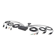 StarTech.com Switch KVM con 2 porte DisplayPort e 2 monitor, 4K 60Hz, KVM compatto con cavi integrati USB-A/DisplayPort/audio da