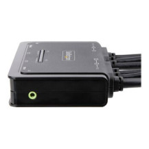 StarTech.com Switch KVM con 2 porte DisplayPort e 2 monitor, 4K 60Hz, KVM compatto con cavi integrati USB-A/DisplayPort/audio da