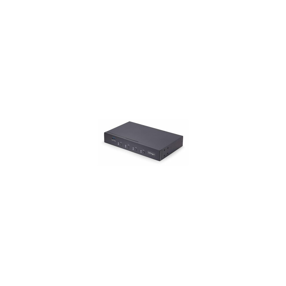StarTech.com Switch KM a 4 porte con roaming del mouse, Switch USB per tastiera/mouse, audio da 3,5 mm e USB, condivisione perif