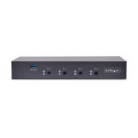 StarTech.com Switch KM a 4 porte con roaming del mouse, Switch USB per tastiera/mouse, audio da 3,5 mm e USB, condivisione perif