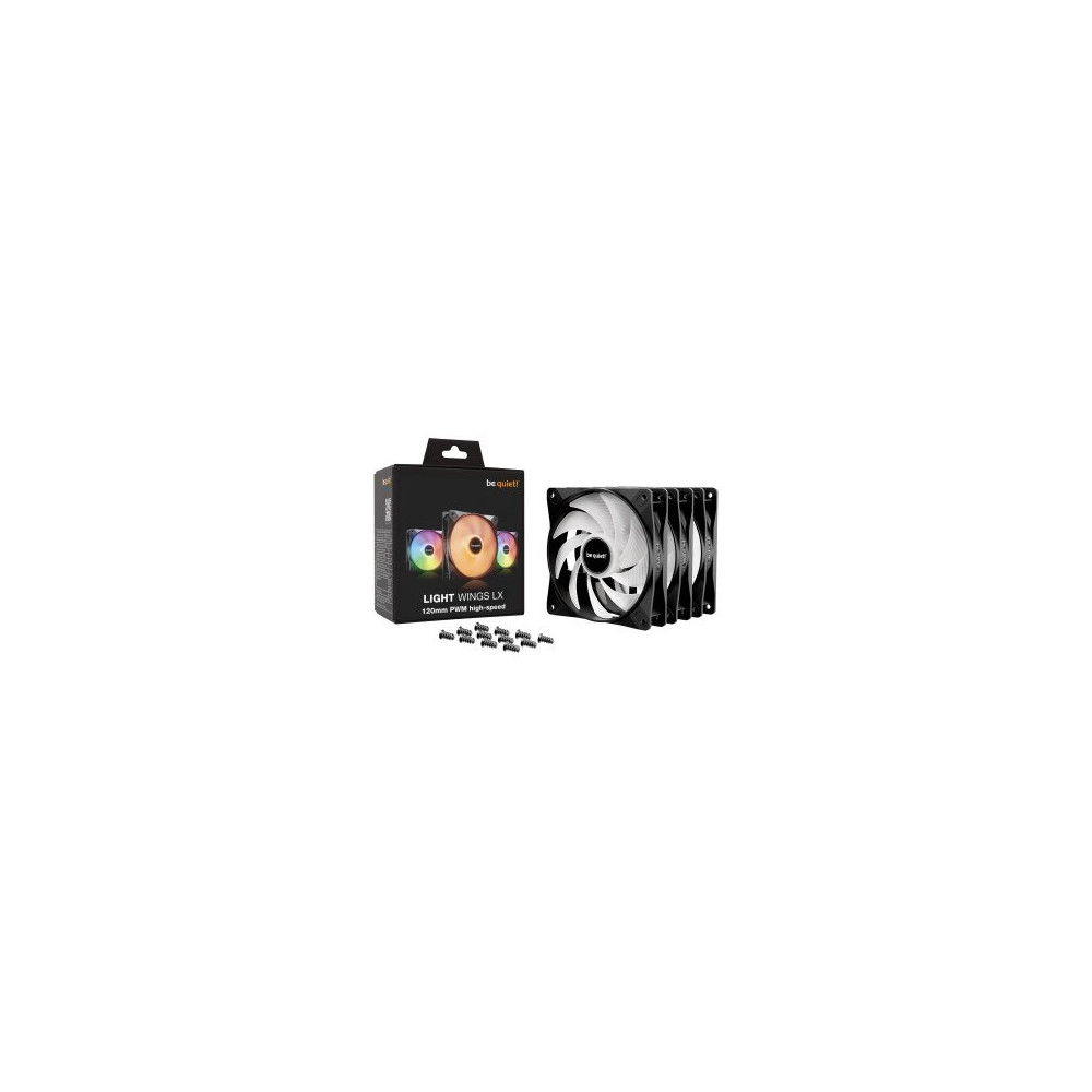 Be Quiet! Light Wings LX - Ventola per case - PWM High-Speed - 120 mm - Nero (confezione da 3)