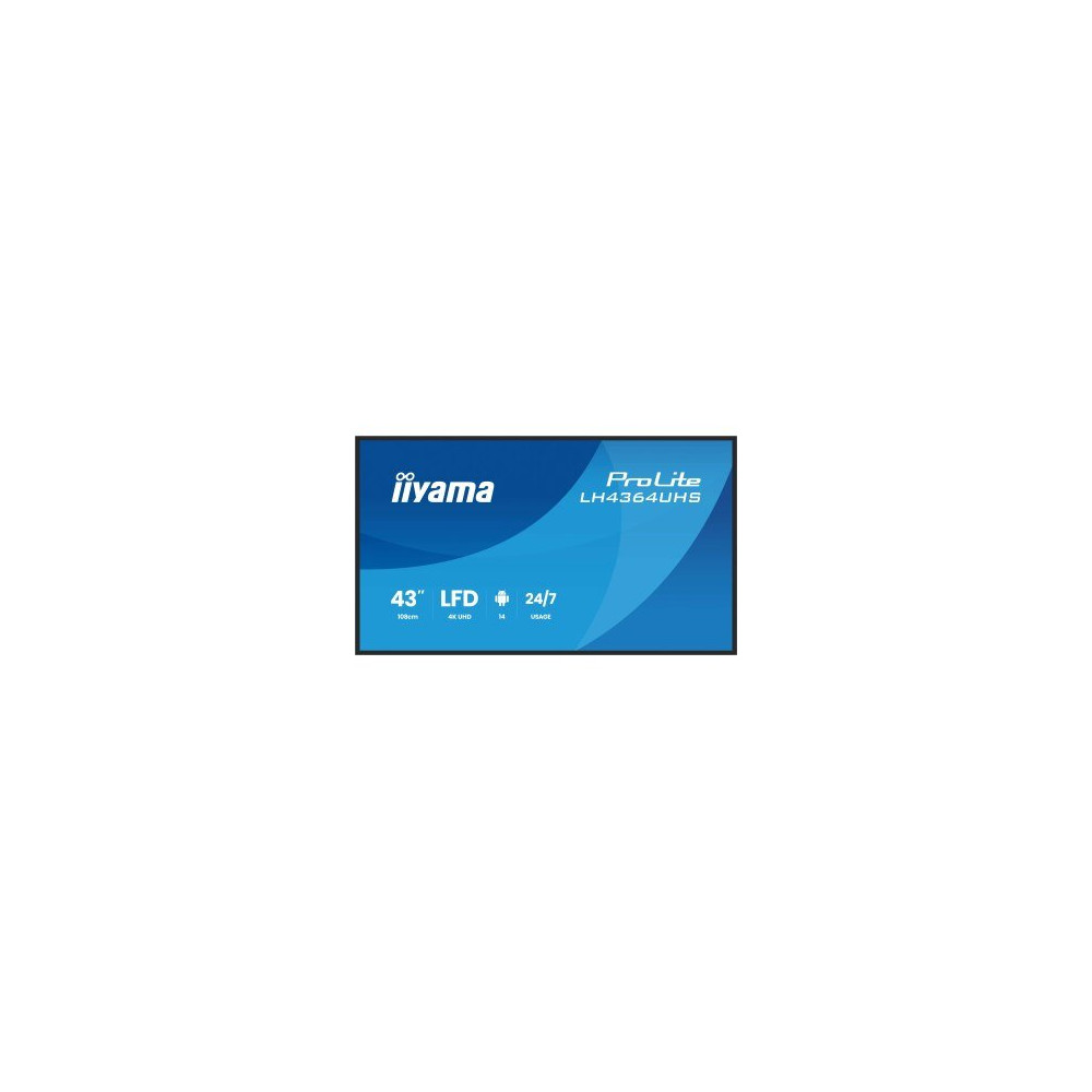 Iiyama 108 cm 43″ LH4364UHS-B1AG 16 9 2xHDMI+USB-C IPS - 108 cm - 43″