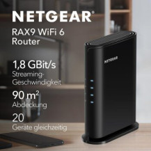NETGEAR 4-Stream AX1800 router wireless Gigabit Ethernet Dual-band (2.4 GHz/5 GHz) Nero