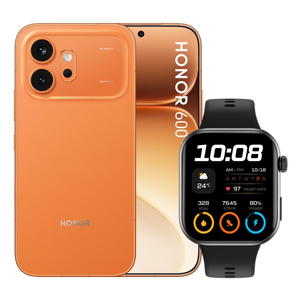 HONOR 600 5G DUAL SIM 6.57" OCTA CORE 256GB RAM 8GB 5G ITALIA ORANGE + WATCH 2i SMARWATCH BLACK
