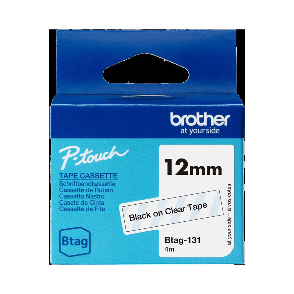Brother Btag-131 Nastro Nero su trasparente