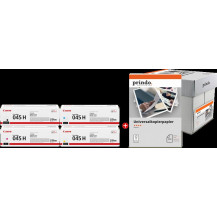 Canon 045H MVCP nero / ciano / magenta / giallo Value Pack (+ Prindo Universal Papier 2500 Blatt)