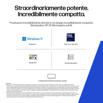 HP Workstation Z2 G1i - Mini 5U - 1 x Core Ultra 7 265 / fino a 5.3 GHz - RAM 32 GB - SSD 1 TB - NVMe - RTX A1000 - Gigabit Ethe