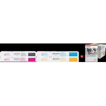 Kyocera TK-8605 MCVP nero / ciano / magenta / giallo / Bianco Value Pack (+ Prindo Universal Papier 2500 Blatt)