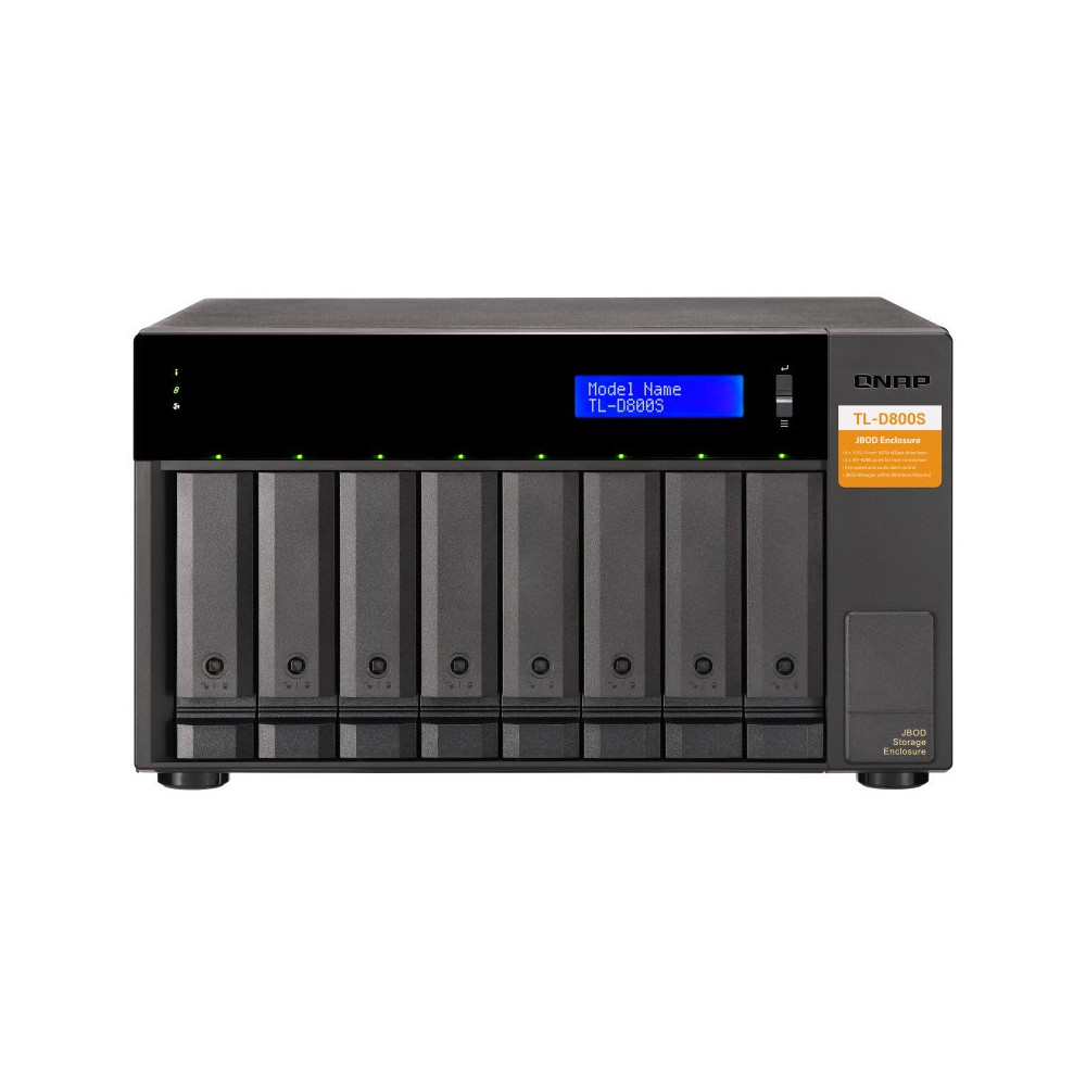 QNAP TL-D800S contenitore di unità di archiviazione Box esterno HDD/SSD Nero, Grigio 2.5/3.5"