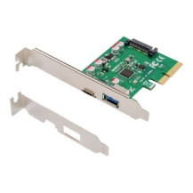 DIGITUS DS-30225 - PCIe - USB 3.2 Gen 2 (3.1 Gen 2) - Piena altezza/Basso profilo - PCIe 2.0 - SATA a 15 pin - Verde