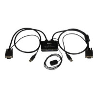 StarTech.com Switch Commutatore KVM USB VGA a 2 porte - Alimentato via USB con pulsante di commutazione a distanza - 2048 x 1536
