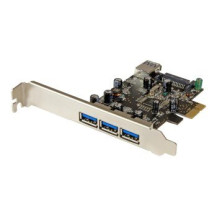 StarTech.com Scheda Espansione PCI Express USB 3.0 SuperSpeed a 4 porte ( 3 esterne - 1 interna ) - PCIe - USB 3.2 Gen 1 (3.1 Ge