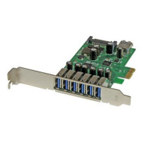 StarTech.com Scheda Espansione PCI Express USB 3.0 a 7 porte con profilo basso e standard - alimentazione SATA - PCIe - SATA,USB