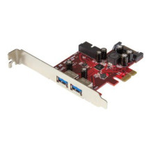 StarTech.com Scheda Espansione PCI Express USB 3.0 a 4 porte - 2 interne - 2 esterne - Adattatore PCIe alimentato SATA - PCIe -