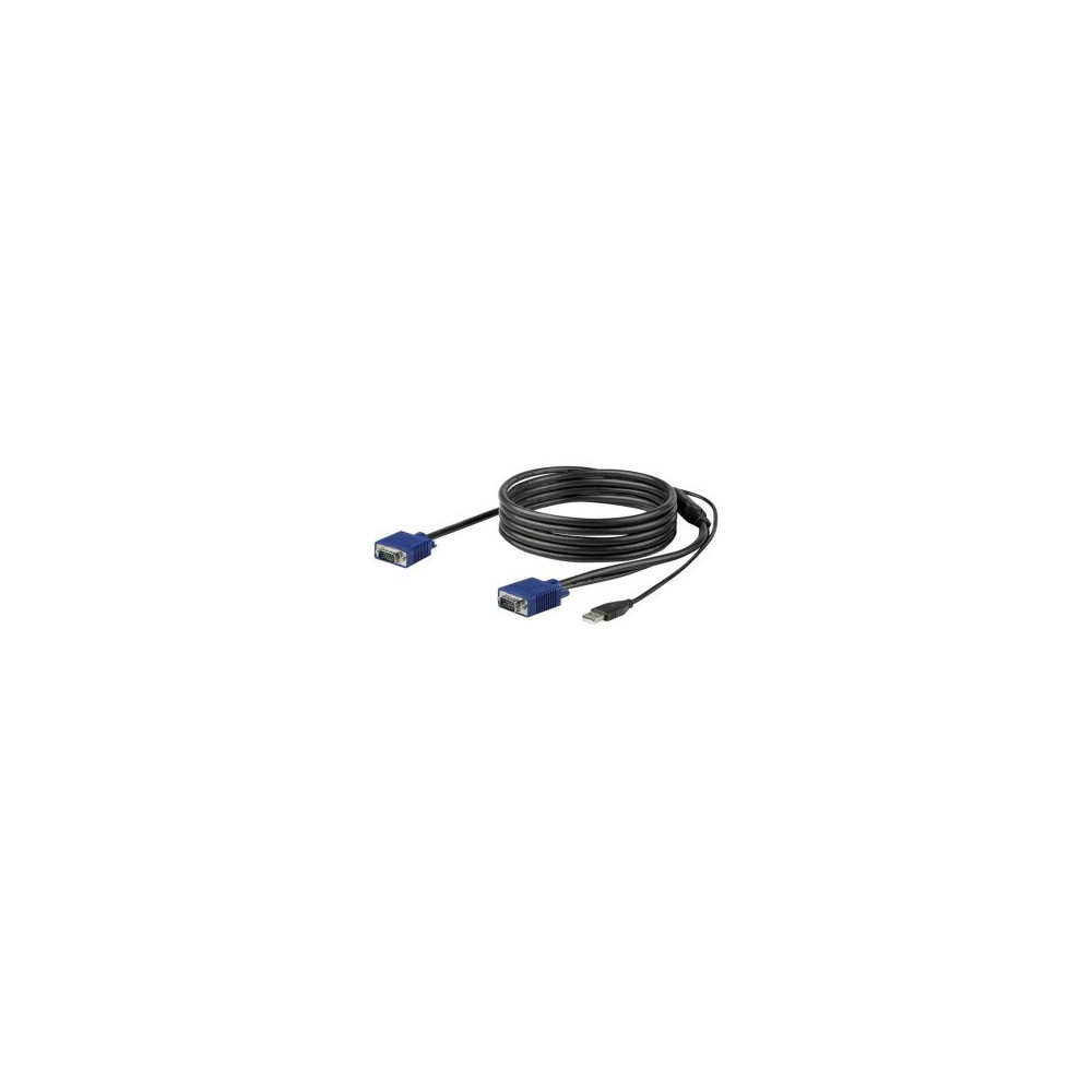 StarTech.com Cavo KVM USB da 3m per Console Montabile ad Armadio Rack - 3 m - USB - USB - VGA - Nero - VGA
