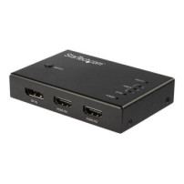 StarTech.com Switch Commutatore a 4 porte HDMI - 3x HDMI e 1x DisplayPort - 4K 60Hz - HDMI/DisplayPort - Nero - Metallo - 60 Hz