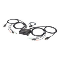 StarTech.com Switch DisplayPort KVM 4K a 60 Hz e 2 porte con cavi integrati - 3840 x 2160 Pixel - 4K Ultra HD - Nero