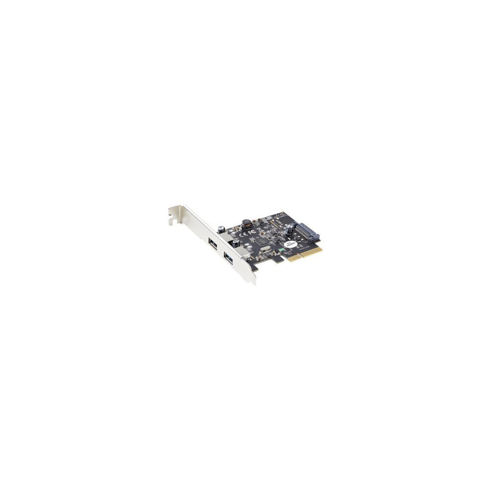 StarTech.com PEXUSB312A3 - PCIe - USB 3.2 Gen 2 (3.1 Gen 2) - Piena altezza/Basso profilo - PCIe 3.0 - SATA a 15 pin - Nero