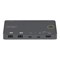 StarTech.com 2 Port USB-A+ HDMI/USB-C KVM Switch 4K - Interruttore - 2-port